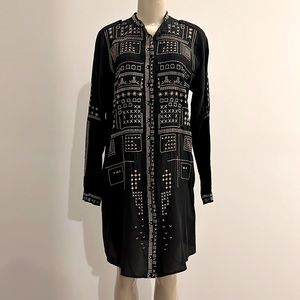 Johnny Was Biya Blake Tunic Top Black Small